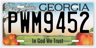 GA license plate PWM9452
