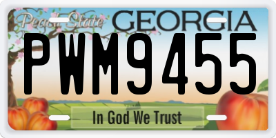 GA license plate PWM9455