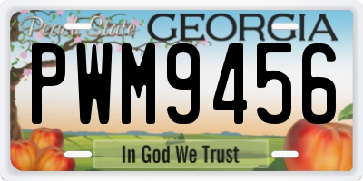 GA license plate PWM9456