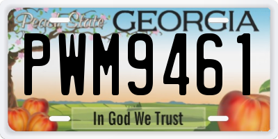 GA license plate PWM9461
