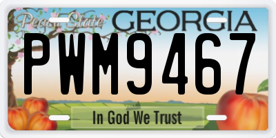 GA license plate PWM9467