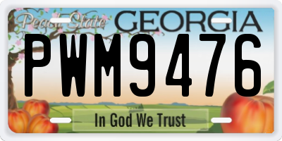 GA license plate PWM9476