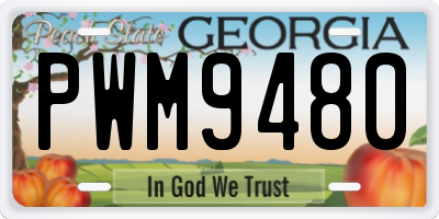 GA license plate PWM9480