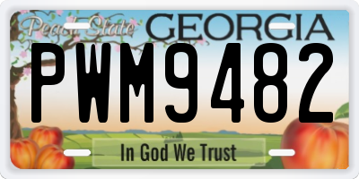 GA license plate PWM9482