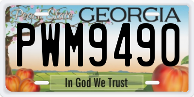 GA license plate PWM9490