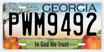 GA license plate PWM9492