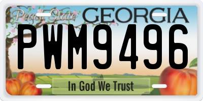 GA license plate PWM9496