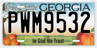 GA license plate PWM9532