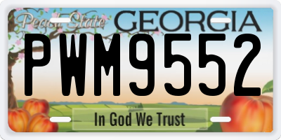 GA license plate PWM9552