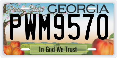 GA license plate PWM9570