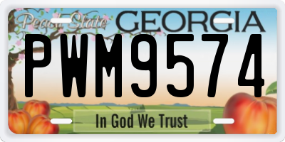 GA license plate PWM9574