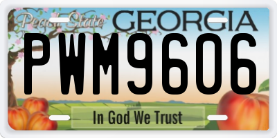 GA license plate PWM9606