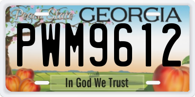 GA license plate PWM9612