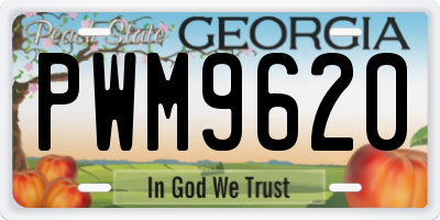 GA license plate PWM9620