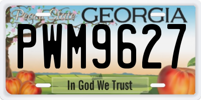 GA license plate PWM9627