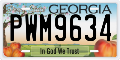 GA license plate PWM9634