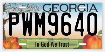 GA license plate PWM9640