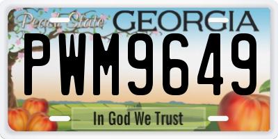GA license plate PWM9649