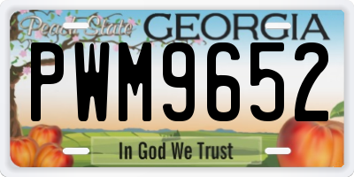 GA license plate PWM9652
