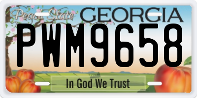 GA license plate PWM9658