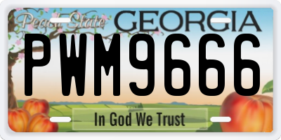 GA license plate PWM9666