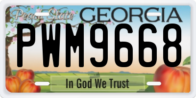 GA license plate PWM9668