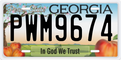 GA license plate PWM9674