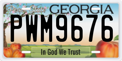 GA license plate PWM9676