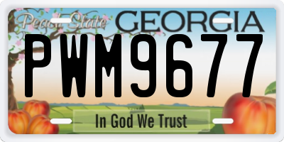 GA license plate PWM9677