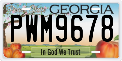 GA license plate PWM9678