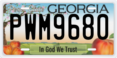 GA license plate PWM9680