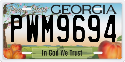 GA license plate PWM9694