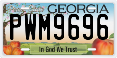 GA license plate PWM9696