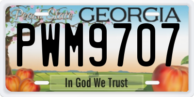 GA license plate PWM9707
