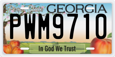GA license plate PWM9710