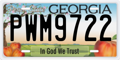 GA license plate PWM9722