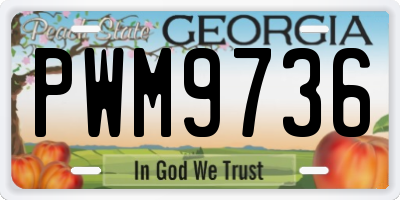 GA license plate PWM9736