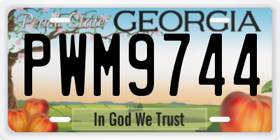 GA license plate PWM9744