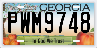 GA license plate PWM9748