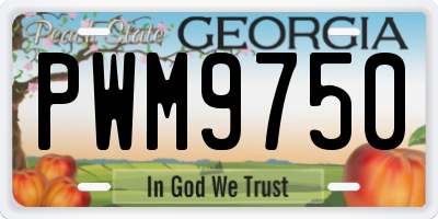 GA license plate PWM9750