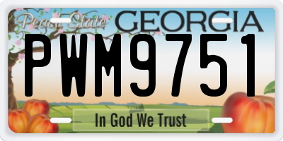 GA license plate PWM9751