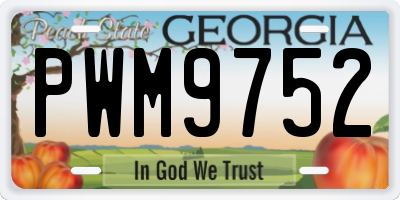 GA license plate PWM9752