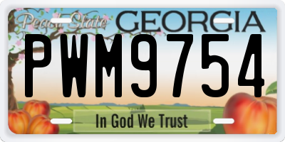 GA license plate PWM9754