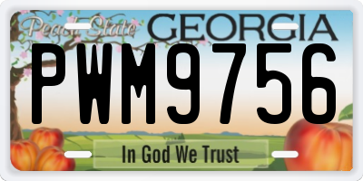 GA license plate PWM9756