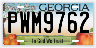 GA license plate PWM9762