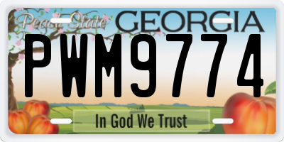 GA license plate PWM9774