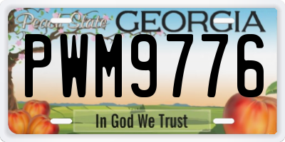 GA license plate PWM9776