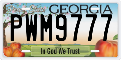 GA license plate PWM9777