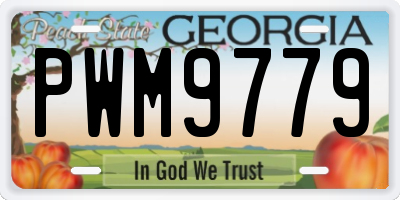 GA license plate PWM9779