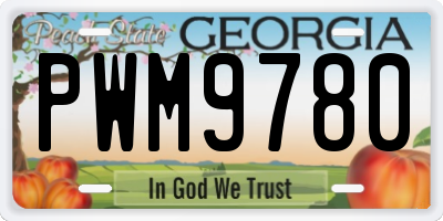 GA license plate PWM9780
